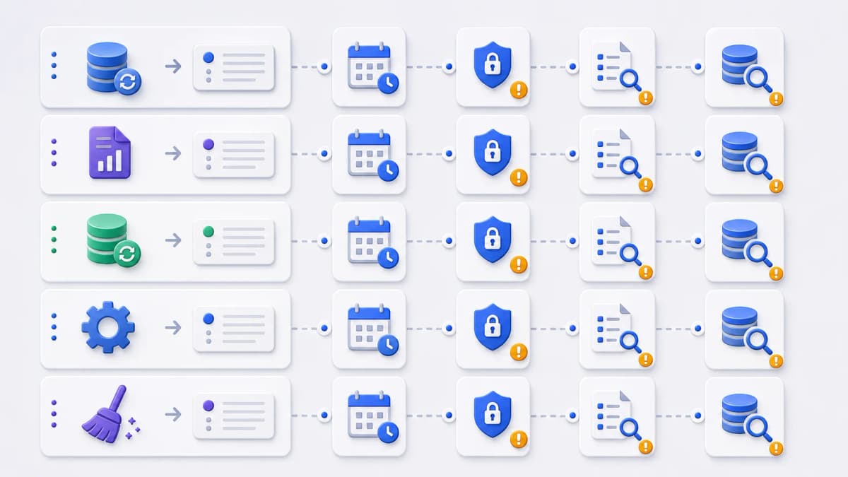 Scenario-to-feature map for cache refresh, reporting, synchronization, maintenance, and cleanup endpoints.